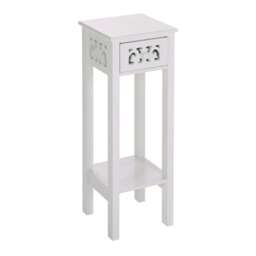Living and Home French-Style Console Table with Drawer - White