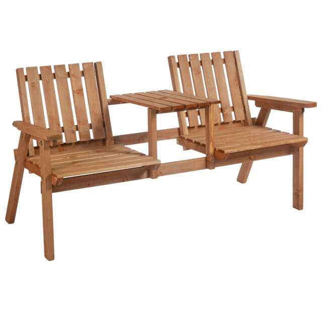 Outsunny 2-Seater Garden Bench Patio Antique Loveseat with Armrest