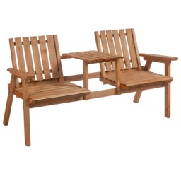 Outsunny 2-Seater Garden Bench Patio Antique Loveseat with Armrest