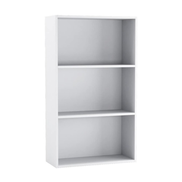 Wide 3 Shelf Tier Wooden Bookcase Cabinet Storage Shelving Display Shelves Unit White White 1