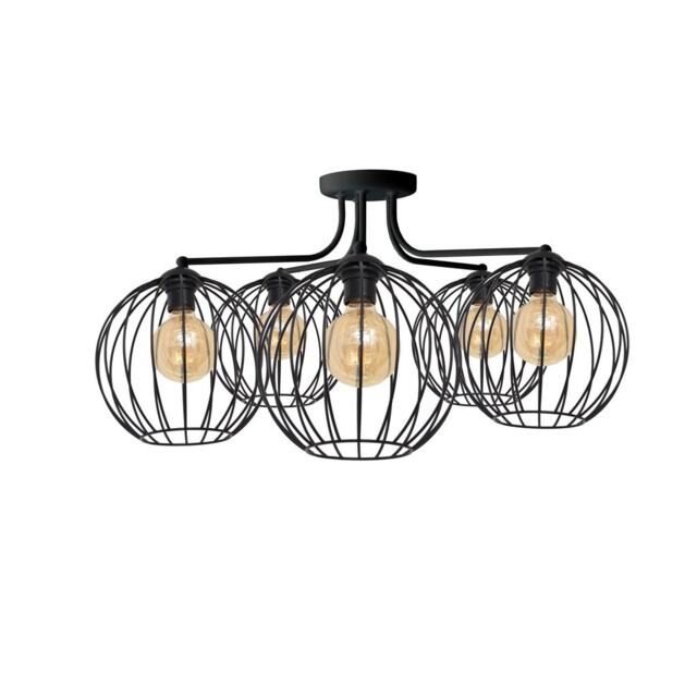 Mercure Multi Arm Semi Flush Ceiling Light Black 75cm