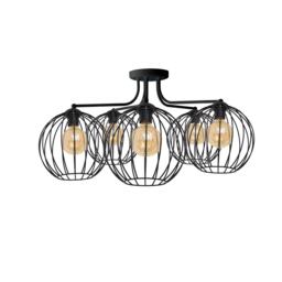 Mercure Multi Arm Semi Flush Ceiling Light Black 75cm