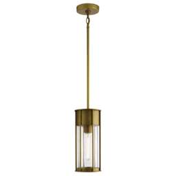 Camillo 1 Light Outdoor Pendant Painted Natural Brass IP44