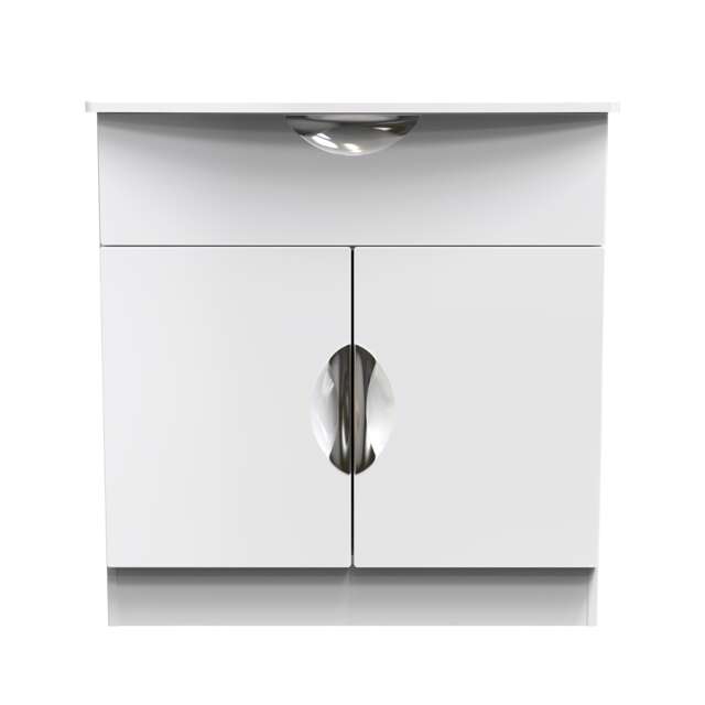 Holborn 1 Drawer 2 Door Sideboard in White Gloss & White Matt (Ready Assembled) White White Gloss & White Matt