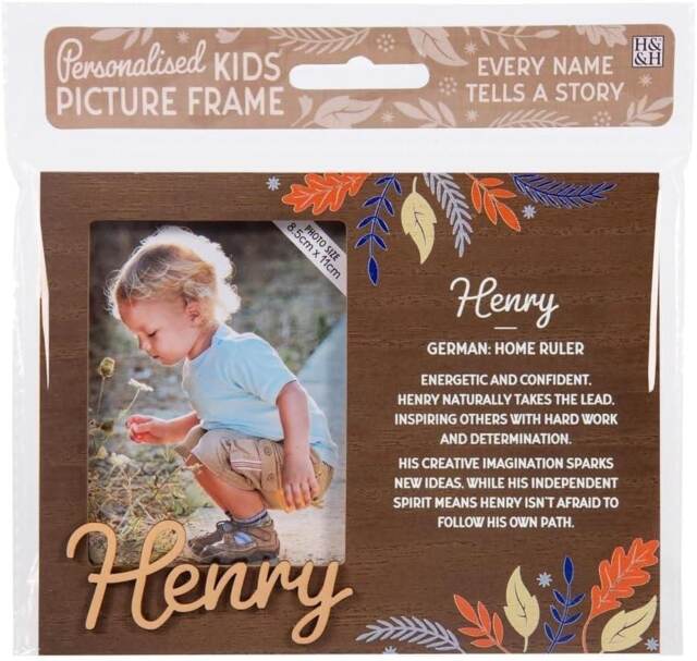 History & Heraldry Pre-Personalised Kids Wooden Picture Frame - Henry