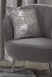 Metallic Distressed Velvet Cushion - 43cm x 43cm Blue