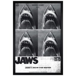 Black Wooden Framed Jaws 1975 Poster Maxi Poster Multi