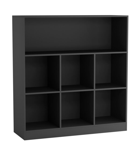 Wide 7-Cube Bookcase Black 1