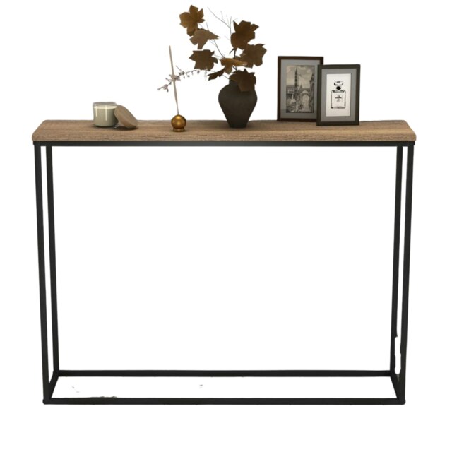 Freestanding Slim Hallway Console Table Rustic Brown Brown