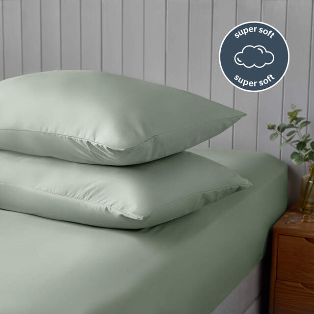 Silentnight Supersoft Sage Pillowcase Pair