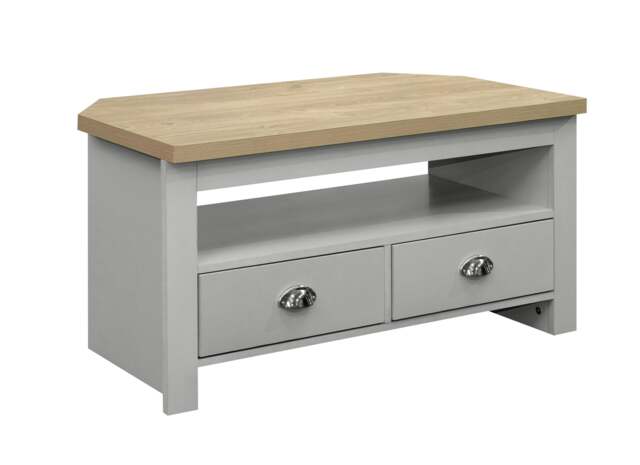 Highgate Corner TV Unit Grey Oak