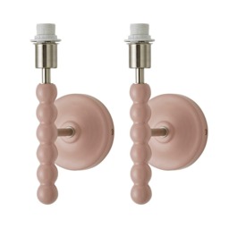 ValueLights Bobbin Pair of Rose Pink Wall Light Base Only Pink