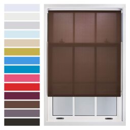 FURNISHED Daylight Roller Blinds Made to Measure Sheer Window Blind with Metal Fittings Brown Mocha (W) 90cm x (L) 165cm