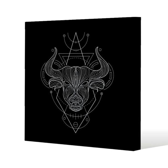 Zodiac taurus geometric (canvas) Cream