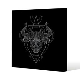 Zodiac taurus geometric (canvas) Cream