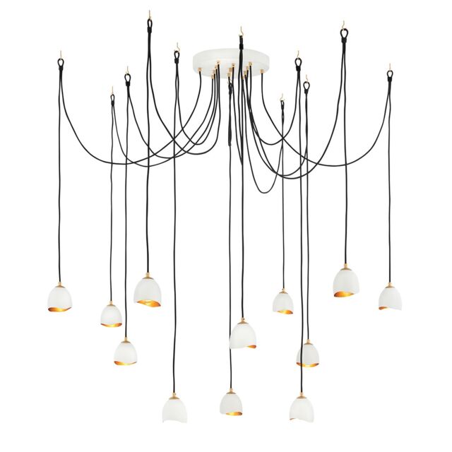 Lisa McDennon by Hinkley Nula 12 Light Pendant Shell White, Luxe Gold