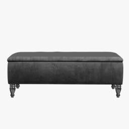 Lisbon Plain 180cm Ottoman Storage Bench - Plush Velvet Shoe Bench - Steel Grey Upholstery Footstool with Storage