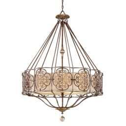 Marcella 4 Light Round Pendant British Bronze Finish, E27