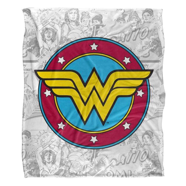 Wonder Woman Silky Comic Logo Supersoft Blanket Grey Grey/Multicoloured One Size 1