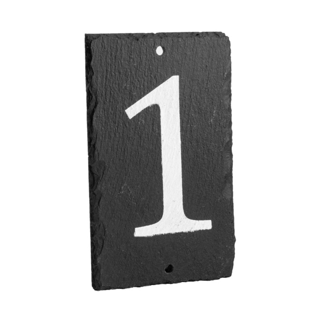Nicola Spring Slate House Sign - 9 x 14.5cm - Number 1
