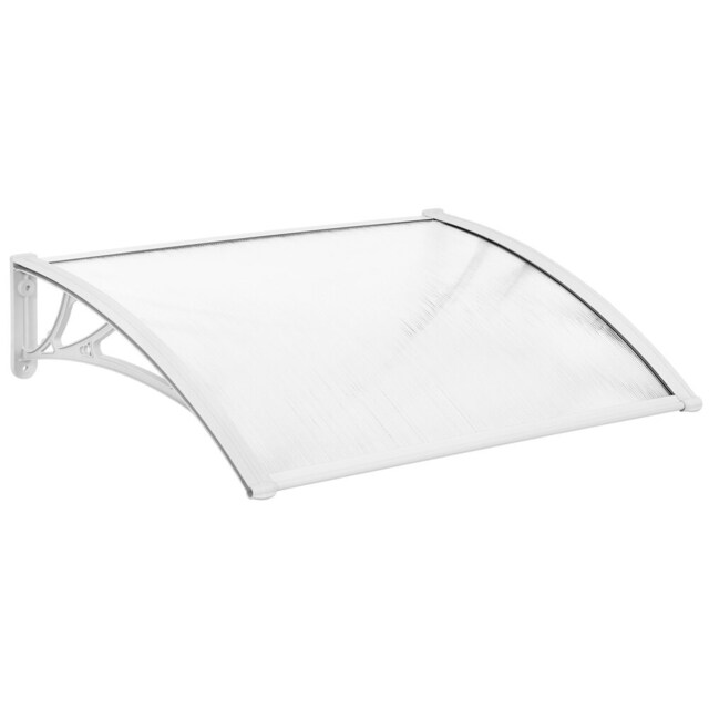 Yaheetech 100 cm x 76 cm Front Door Canopy Outdoor Awning Black White 1