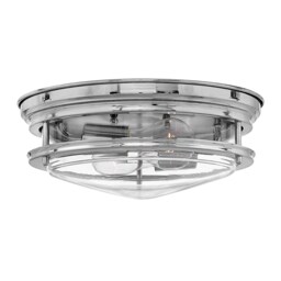 Hinkley Hadrian 2 Light Flush Mount Chrome with Glass IP44