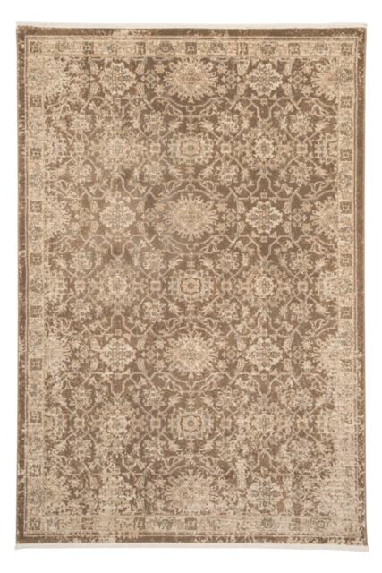 Beige Brown Traditional Floral Luxury Living Room Area Rug 80cm x 150cm