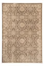 Beige Brown Traditional Floral Luxury Living Room Area Rug 80cm x 150cm