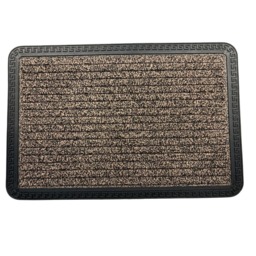 Door Mat - Brown - Low Profile 5mm Thick - Washable - Non Slip Rubber Backing - Heavy Duty - Indoor - 40cm x 60cm Brown 0.6M x 0.4M 1