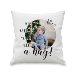 Personalised Need A Hug Photo Upload Cushion White