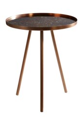 Interiors by Premier Elegant Matte Copper Finish Side Table, Versatile Design Sidetable By Couch, Easily Maintained Corner Table Gold