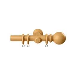 28mm Woodland Natural Oak Curtain Pole Set 310cm Brown Brown