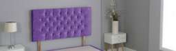 "Purple Crush Velvet Chesterfield Crystal Button Headboard Purple 5FT King 20""inch Headboard"