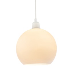 Simple and Classic Opal White 20cm Glass Ball Pendant Lighting Shade White White 1