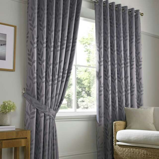 Voli Ring Top Lined Curtains - 168cm x 137cm - Silver