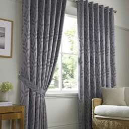 Voli Ring Top Lined Curtains - 168cm x 137cm - Silver