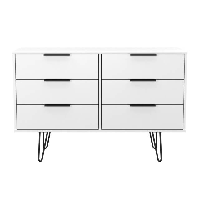 Osaka 6 Drawer Wide Chest of Drawers in White Matt (Ready Assembled) White White Matt