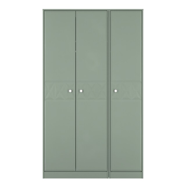 Memphis Tall Triple Wardrobe in Reed Green (Ready Assembled) Green Reed Green