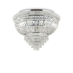 Dubai Indoor 24 Lights Flush Chandelier Ceiling Lamp Chrome, E14