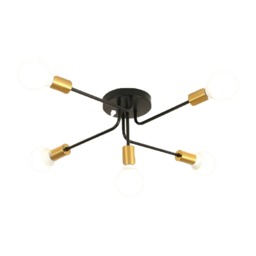 Modern Ceiling Light 5 Lights Sputnik E27 Black Vintage Metal Chandelier