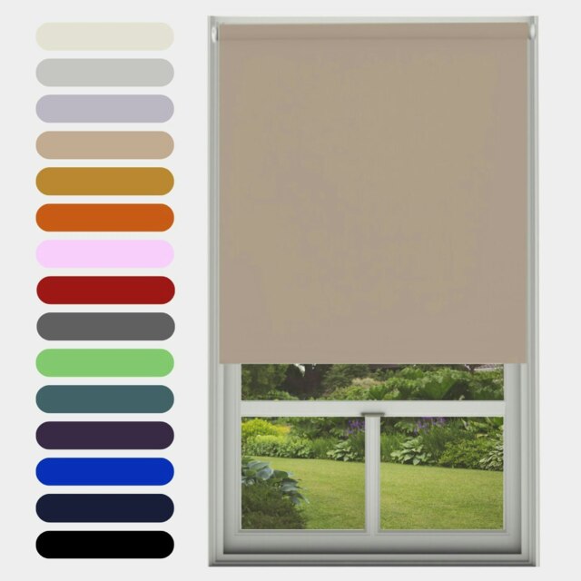 Blackout Roller Blind Cappuccino 210cm 210cm Drop Cream Cappuccino