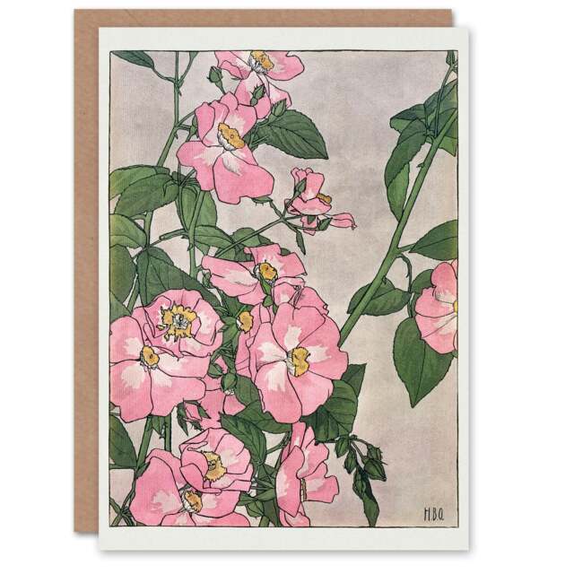 Hannah Borger Overbeck Art Card Prairie Rose Flowers