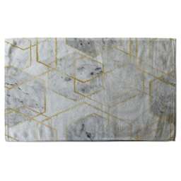 geometric marble pattern with gold glitter (Bath Towel)