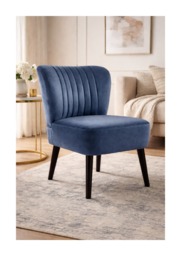 Groundlevel Crushed Velvet Shell Accent Chair Living Room Furniture Blue Navy