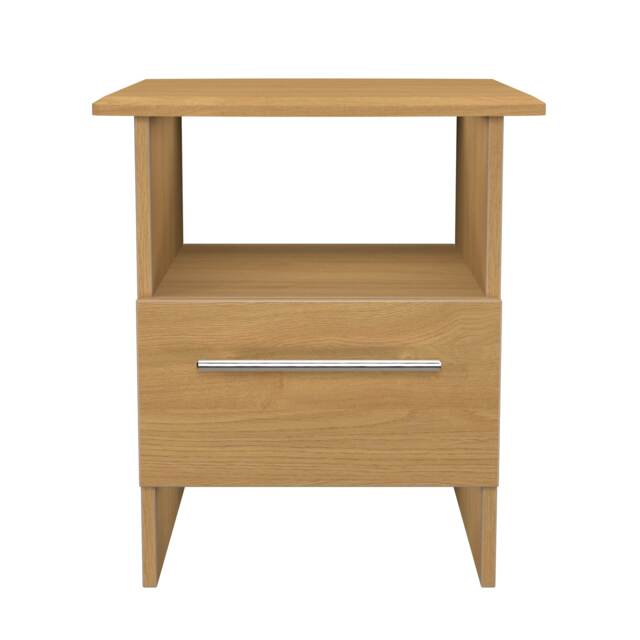 Carlton Bottom Drawer Lamp Table in Modern Oak (Ready Assembled) Brown Modern Oak