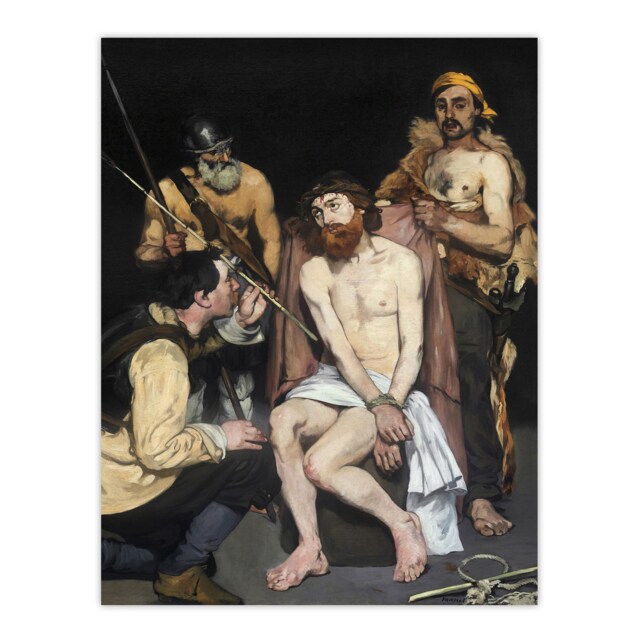 Jesus Mocked by the Soldiers Manet Vintage Huge Wall Art Print 18X24 In