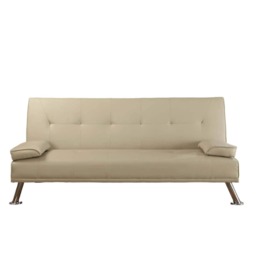 Faux Leather Clic Clac Luxury Sofa Bed In Cream