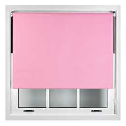 Blackout Roller Blind 135cm Wide x 165cm Long Metal Fittings Pink Pink