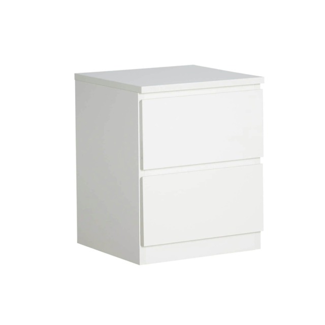 White 2 Drawer Bedside Cabinet Nightstand Modern Storage Unit Furniture Bedroom