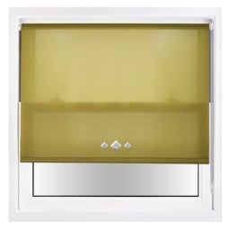 FURNISHED Daylight Trimmable Roller Blinds with Triple Diamond Eyelets and Metal Fittings Green Green (W) 90cm x (L) 210cm